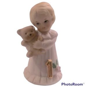 Enesco 1981 Porcelain Growing Up Birthday Girl Figurine Age 1 Blonde